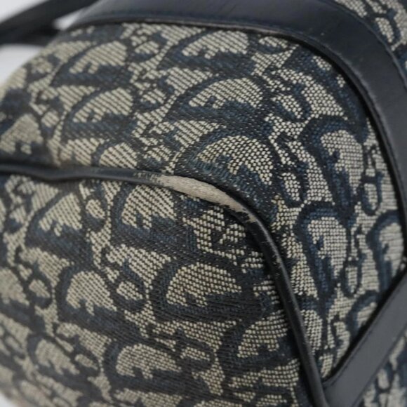 Christian Dior Trotter Canvas Hand Bag Canvas Navy Auth ep11158 - Picture 5 of 16